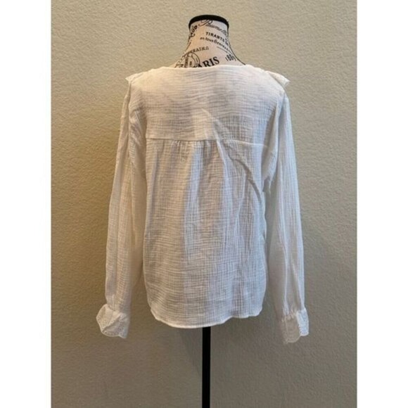 White Lace V Neck Boho Blouse | Simplee | Large | NWT | SKU0152 - Picture 2 of 12